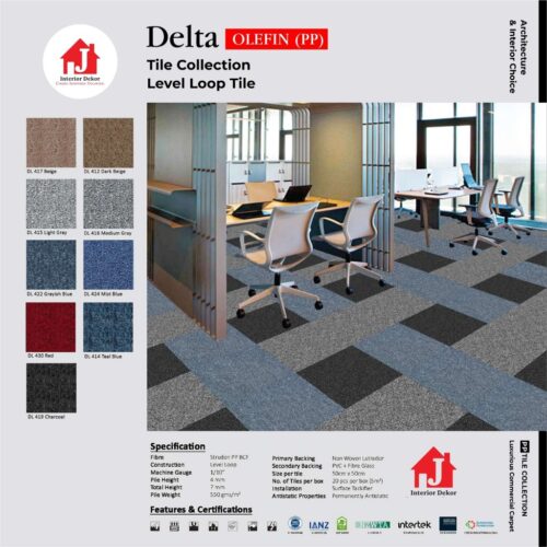 Karpet Tile Delta Polos 7 mm