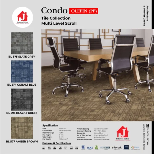 Karpet Condo Motif | Karpet Tile untuk Kantor per Box