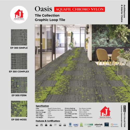 Oasis Color Point Tiles Karpet untuk Kantor