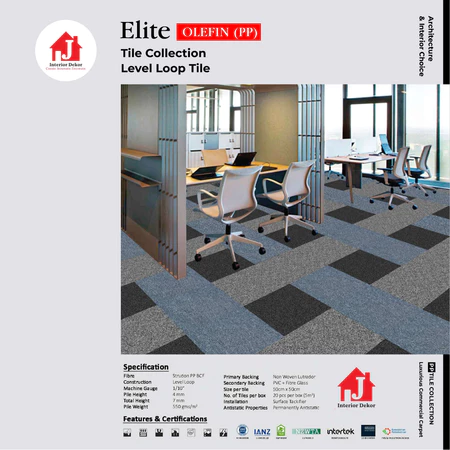 Karpet Tile Elite Polos 7 mm isi 20 pcs per box Jdekor