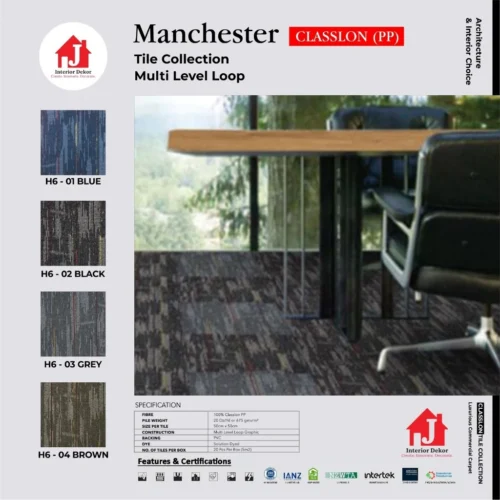 Karpet Tile MANCHESTER Collection | Karpet Kantor 50 x 50 cm