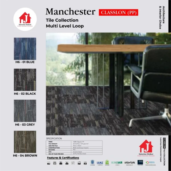 Karpet Tile MANCHESTER Collection | Karpet Kantor 50 x 50 cm