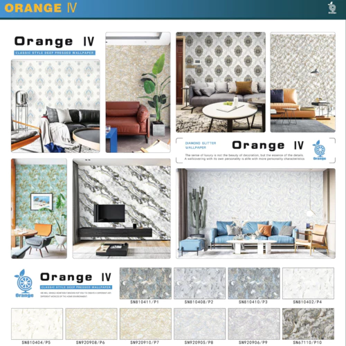 Orange Book IV Wallpaper Vinyl Dinding Motif
