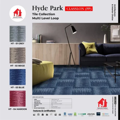 Karpet Tile HYDE PARK Collection | Karpet Kantor 50 x 50 cm