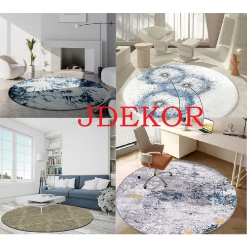 Karpet Bulat Polos 100x100cm aesthetic minimalis
