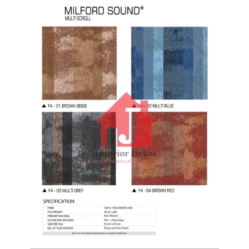 Karpet Tile Milford Sound | Karpet Kantor 50 x 50 cm | Isi 20 pcs per box