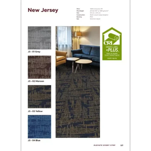 Karpet Tile New Jersey | Karpet Kantor Isi 20 Pcs Per Box