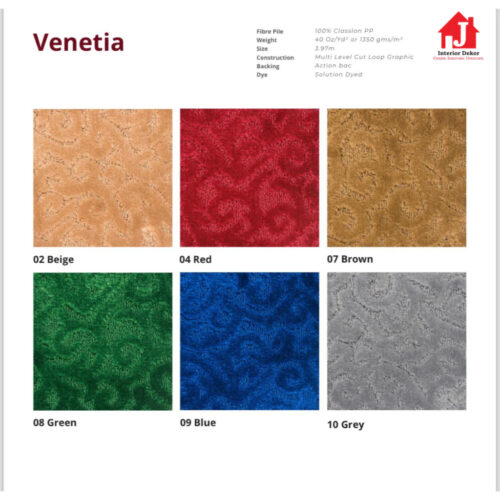 VENETIA Karpet Venetia | Karpet Meteran | Harga Adalah Per Meter Lari