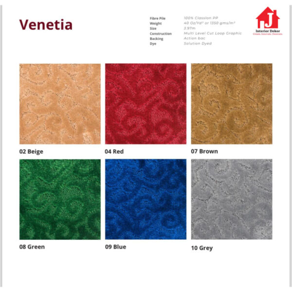 VENETIA Karpet Venetia | Karpet Meteran | Harga Adalah Per Meter Lari